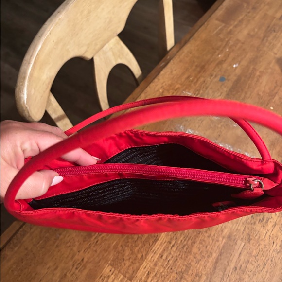 Prada Vibrant Red Nylon Shoulder Bag - Picture 3 of 8